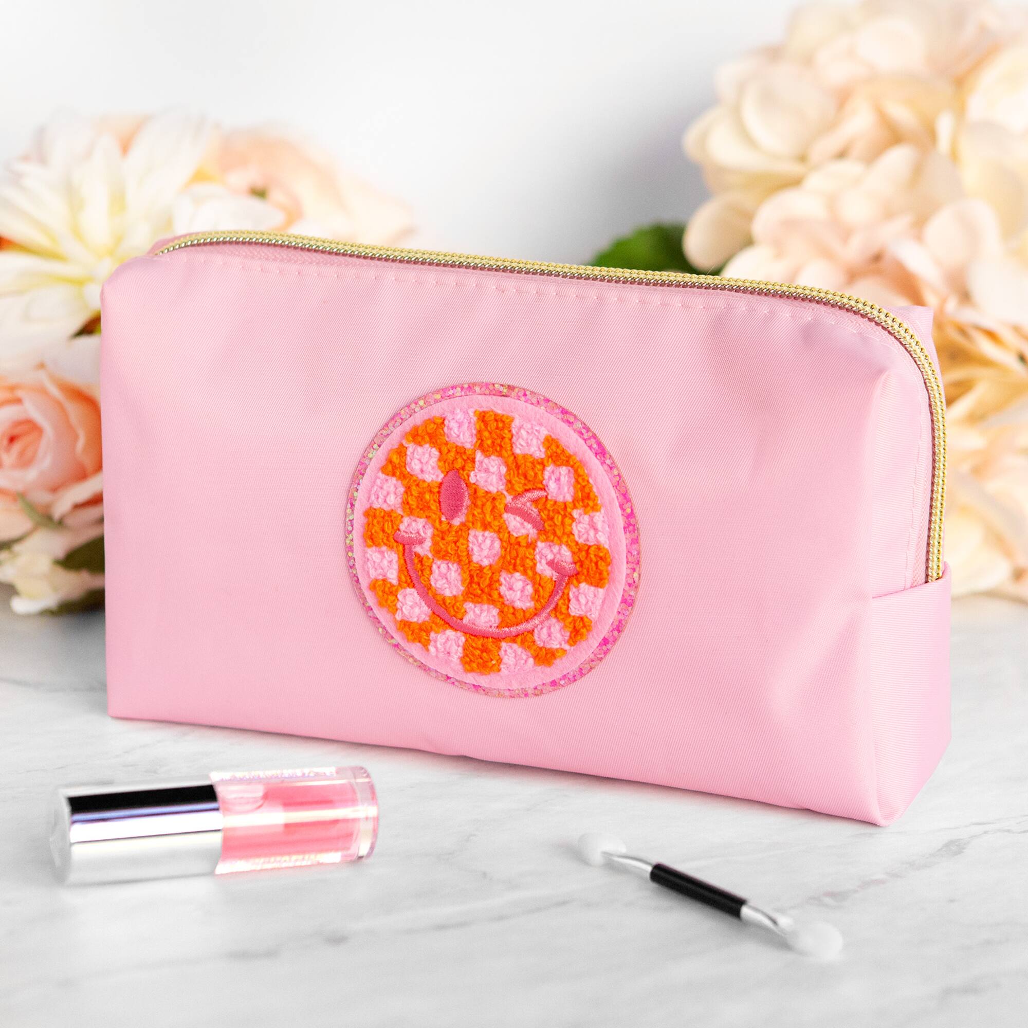 Summer Checker Smiley Iron-On & Adhesive Embroidered Patch by Make Market®